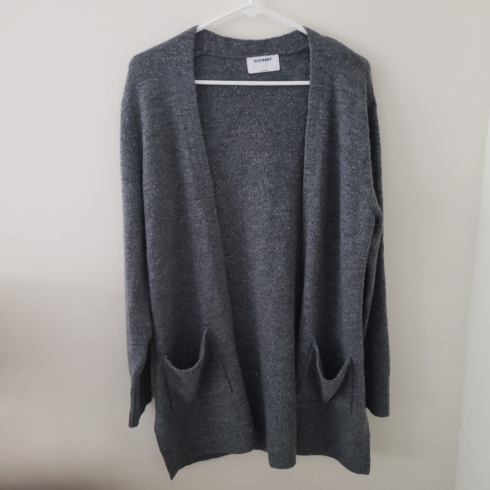 Old Navy gray speckled long cardigan size large